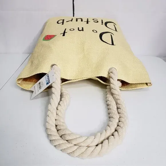 Cruise Club "Do Not Disturb" Straw Beach Bag Tote - Picture 4 of 10